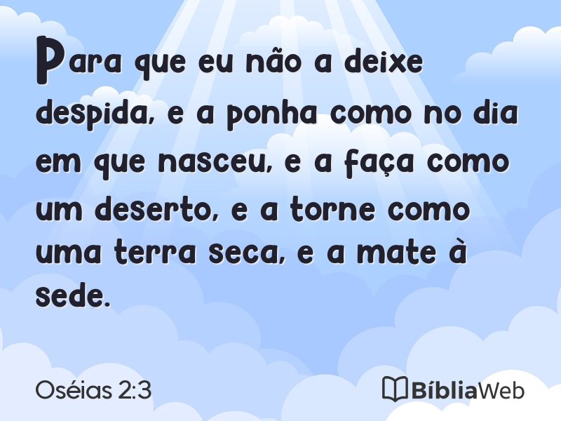Oséias 2:3 em imagem para compartilhar