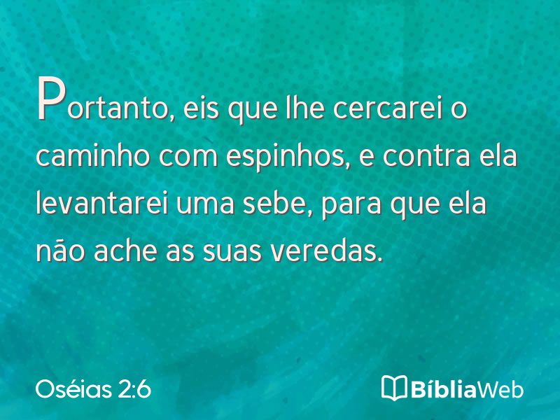 Oséias 2:6 em imagem para compartilhar