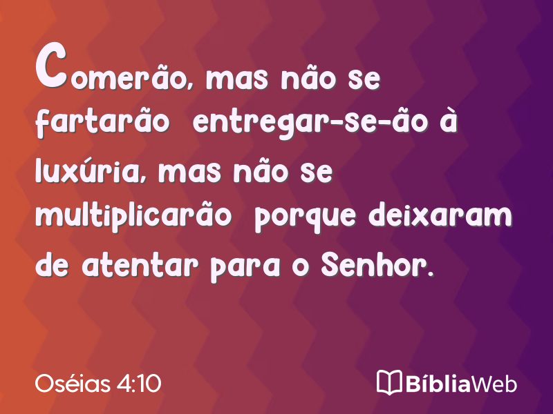 Oséias 4:10 em imagem para compartilhar