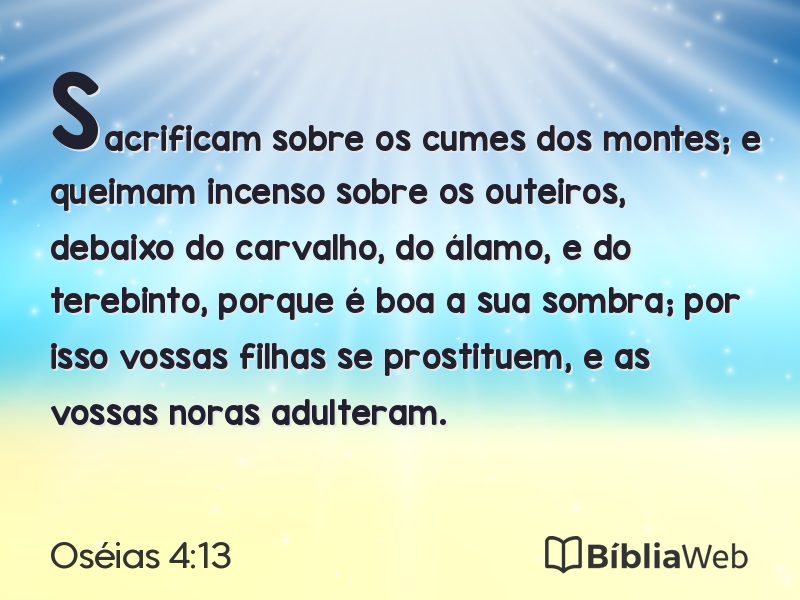 Oséias 4:13 em imagem para compartilhar