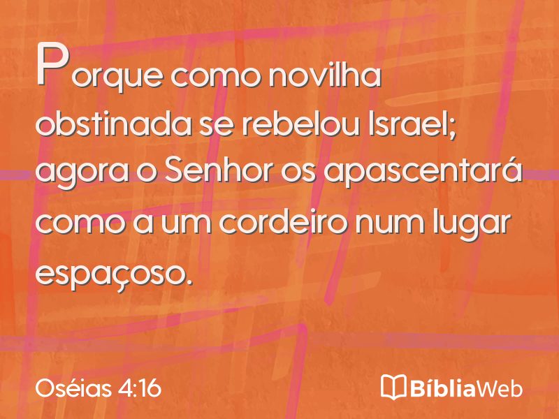 Oséias 4:16 em imagem para compartilhar