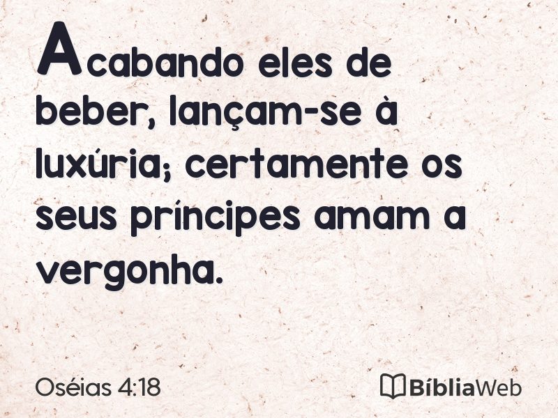 Oséias 4:18 em imagem para compartilhar