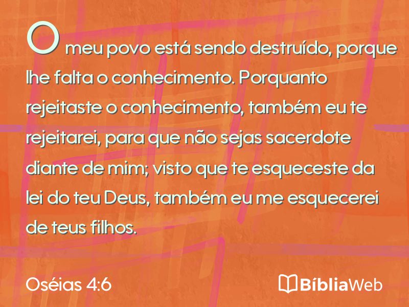 Oséias 4:6 em imagem para compartilhar