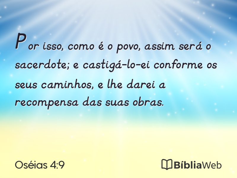 Oséias 4:9 em imagem para compartilhar