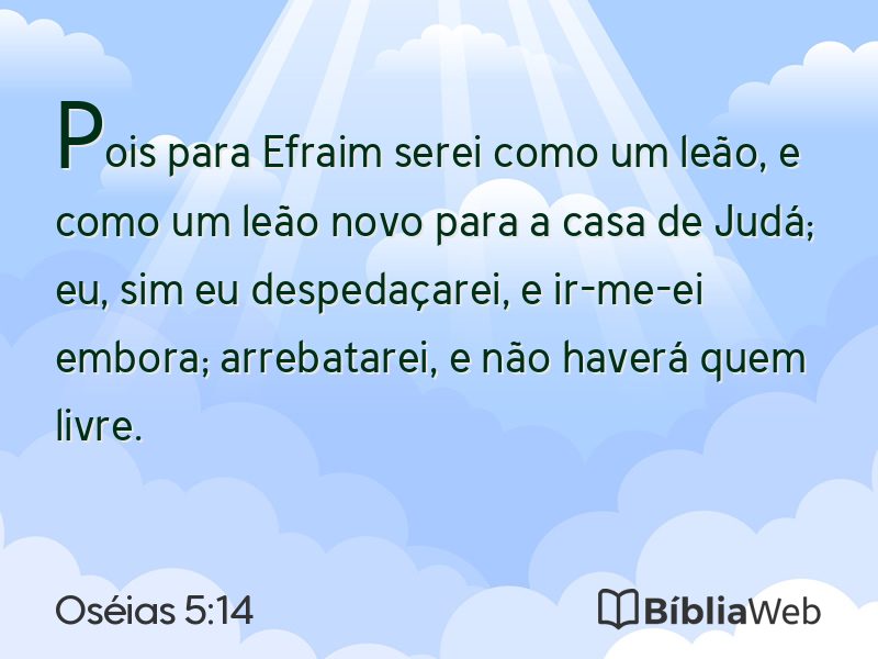 Oséias 5:14 em imagem para compartilhar