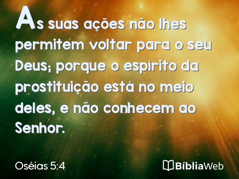 Oséias 5:4 em imagem para compartilhar