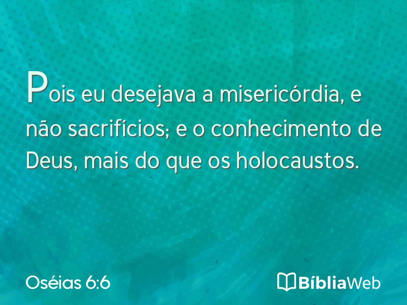 Oséias 6:6 em imagem para compartilhar