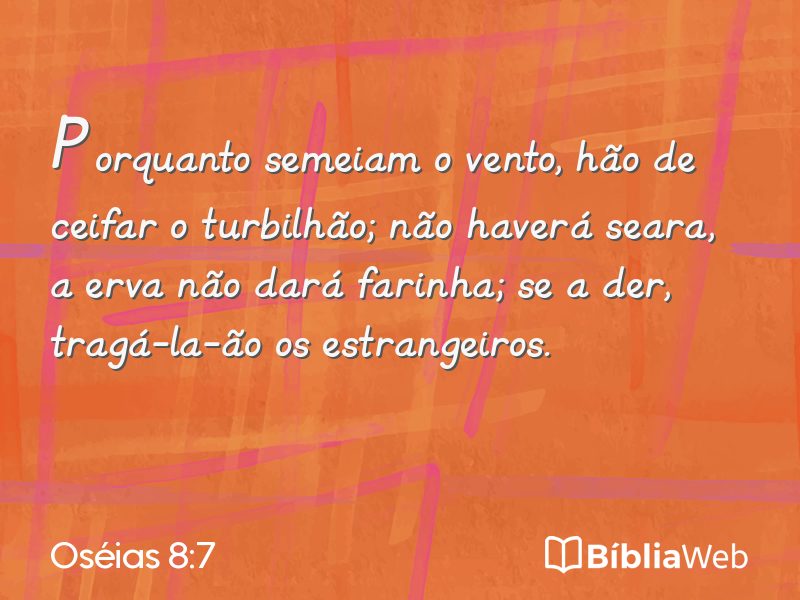Oséias 8:7 em imagem para compartilhar