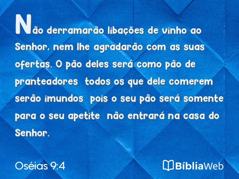 Oséias 9:4 em imagem para compartilhar
