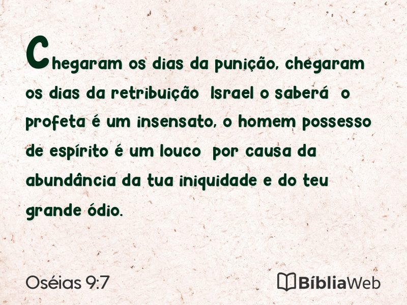 Oséias 9:7 em imagem para compartilhar
