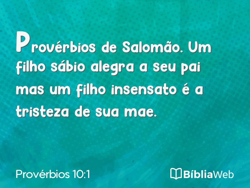 Provérbios 10:1 em imagem para compartilhar