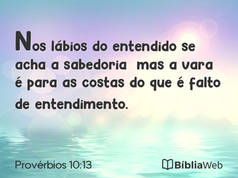 Provérbios 10:13 em imagem para compartilhar
