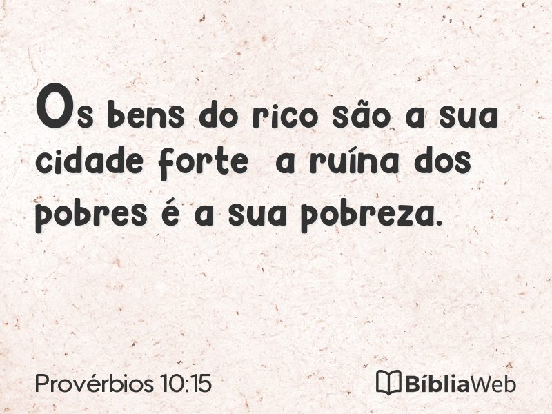 Provérbios 10:15 em imagem para compartilhar