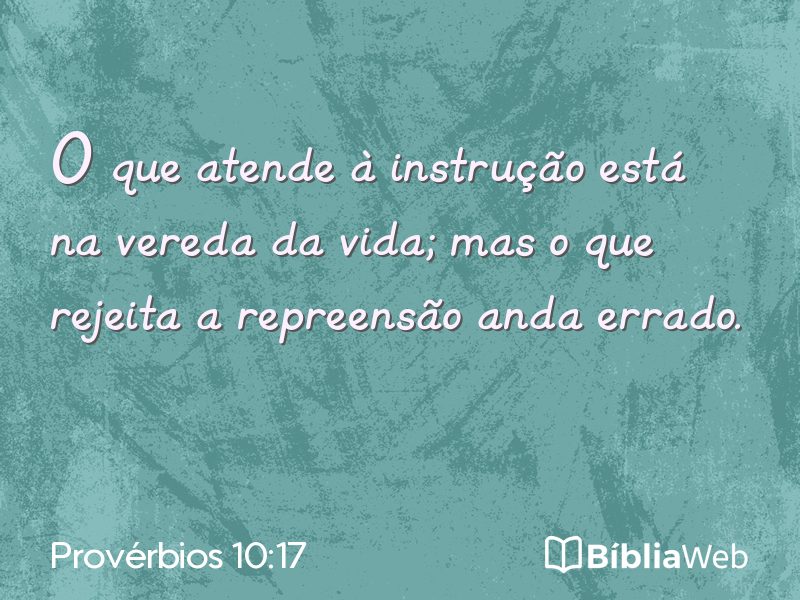Provérbios 10:17 em imagem para compartilhar