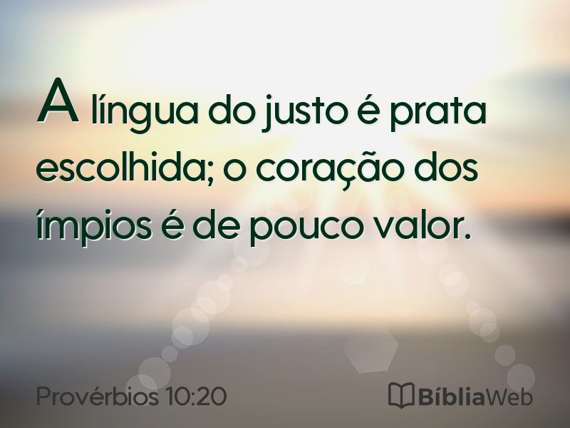 Provérbios 10:20 em imagem para compartilhar