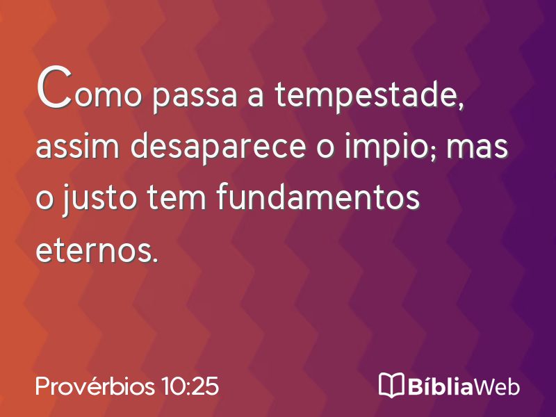 Provérbios 10:25 em imagem para compartilhar