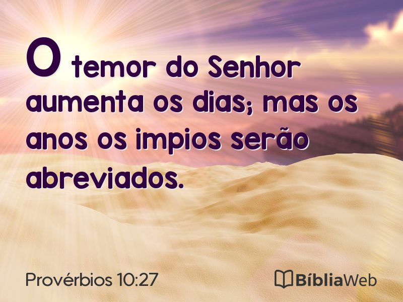Provérbios 10:27 em imagem para compartilhar