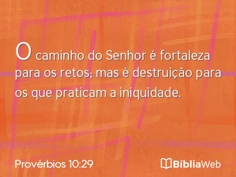 Provérbios 10:29 em imagem para compartilhar