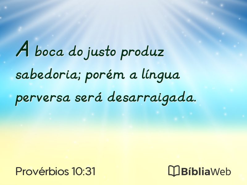Provérbios 10:31 em imagem para compartilhar