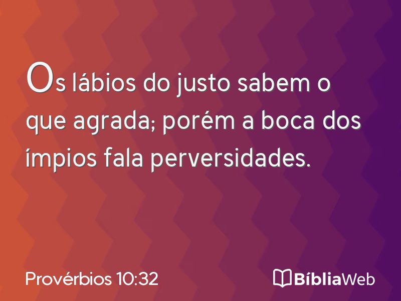 Provérbios 10:32 em imagem para compartilhar