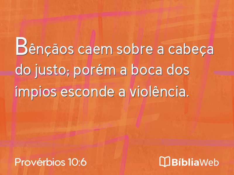Provérbios 10:6 em imagem para compartilhar