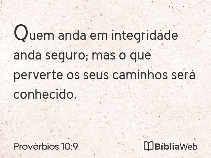 Provérbios 10:9 em imagem para compartilhar
