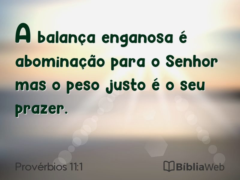 Provérbios 11:1 em imagem para compartilhar