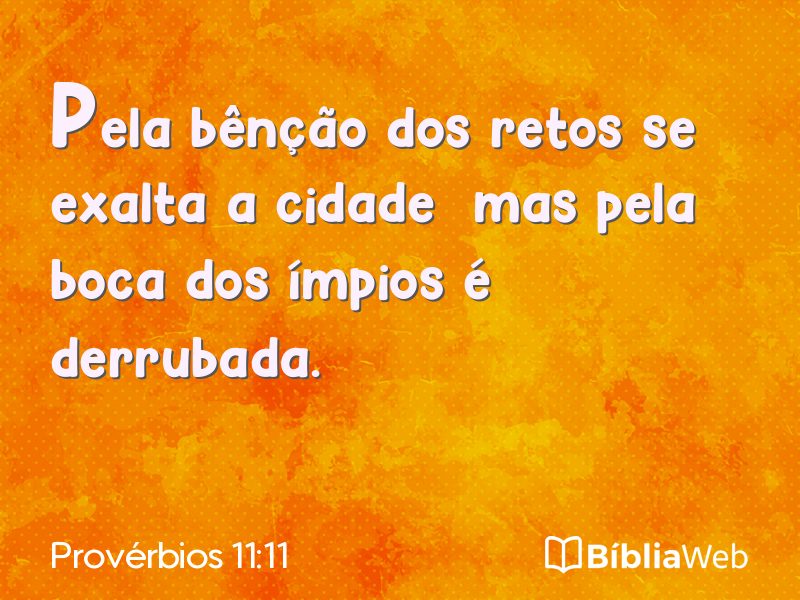 Provérbios 11:11 em imagem para compartilhar