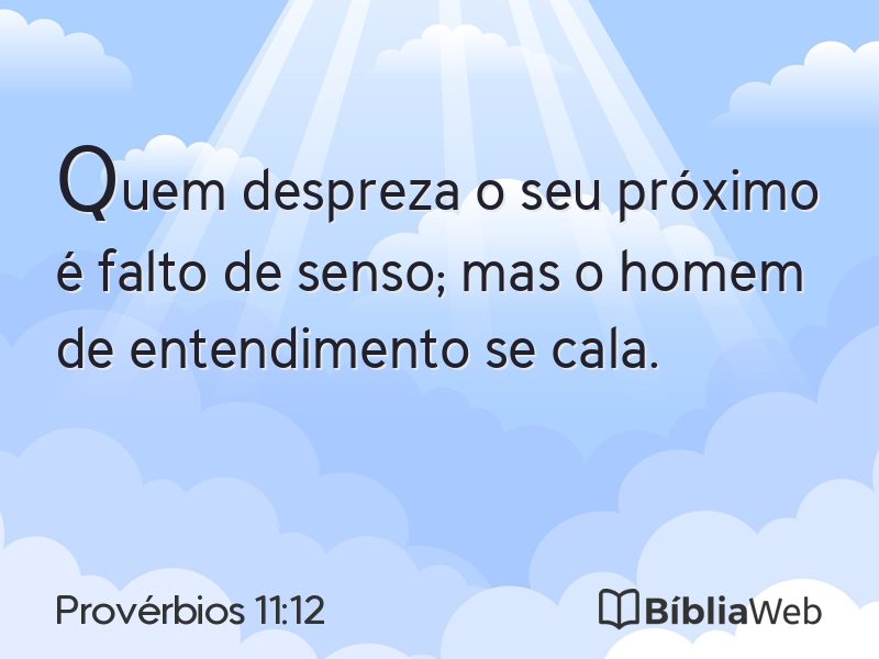 Provérbios 11:12 em imagem para compartilhar