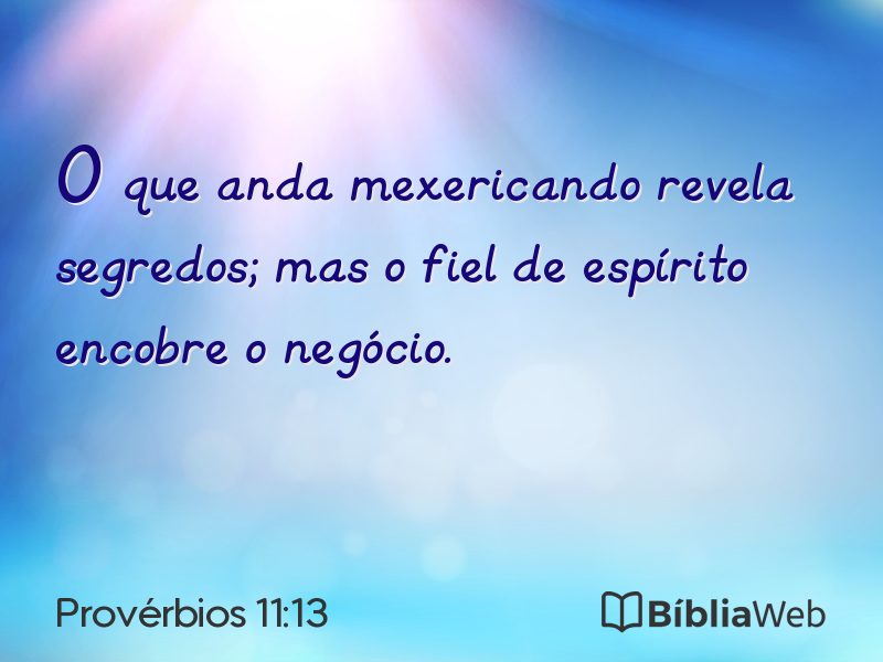 Provérbios 11:13 em imagem para compartilhar