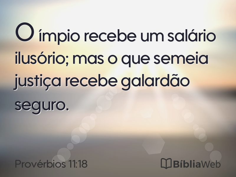 Provérbios 11:18 em imagem para compartilhar