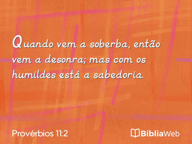 Provérbios 11:2 em imagem para compartilhar