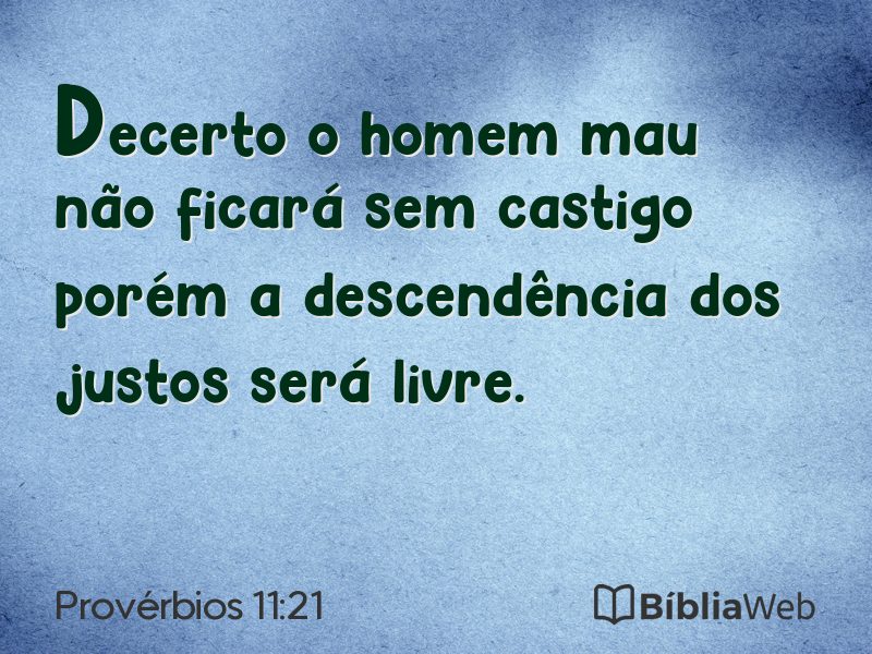 Provérbios 11:21 em imagem para compartilhar