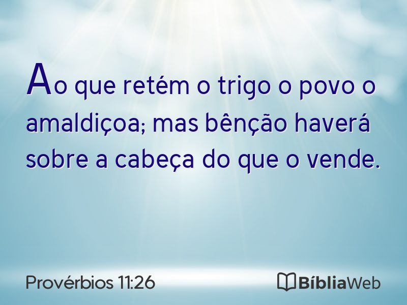 Provérbios 11:26 em imagem para compartilhar
