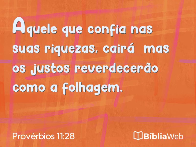 Provérbios 11:28 em imagem para compartilhar