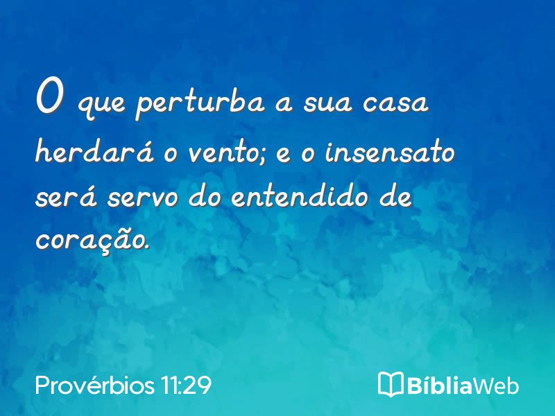 Provérbios 11:29 em imagem para compartilhar