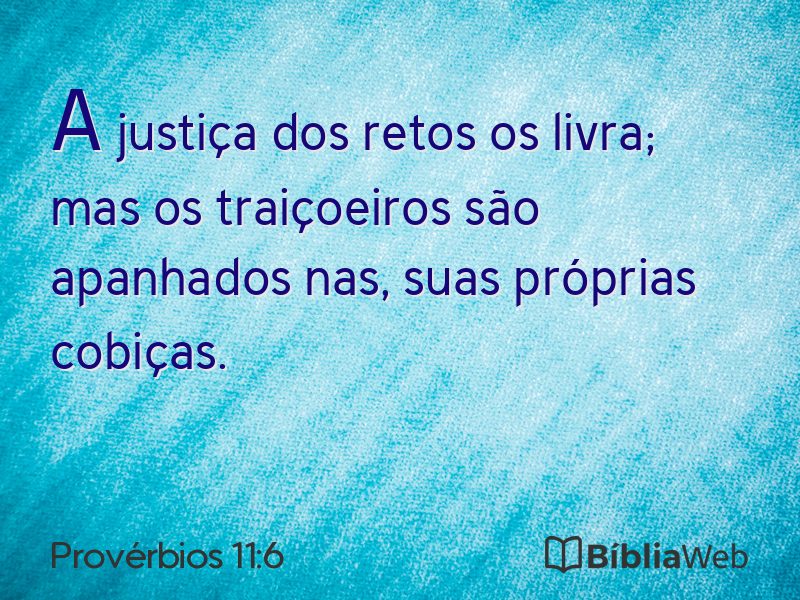 Provérbios 11:6 em imagem para compartilhar