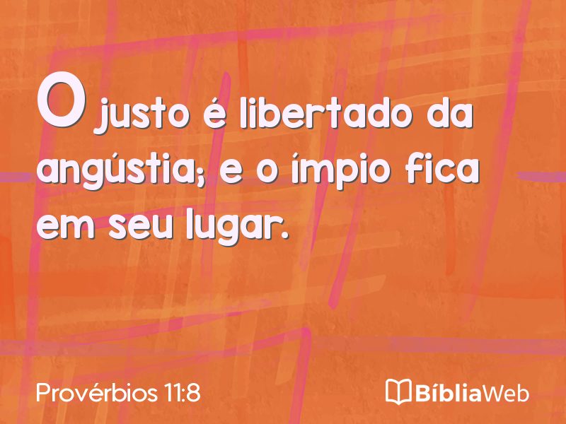 Provérbios 11:8 em imagem para compartilhar