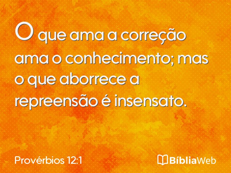 Provérbios 12:1 em imagem para compartilhar