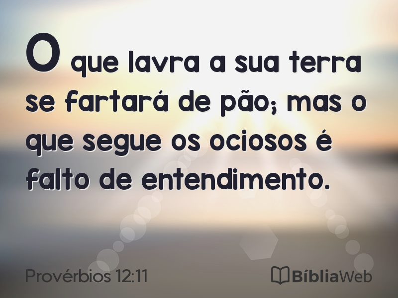Provérbios 12:11 em imagem para compartilhar