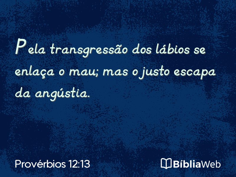 Provérbios 12:13 em imagem para compartilhar