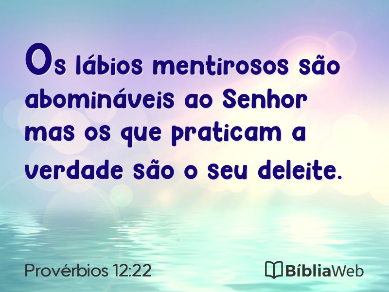 Provérbios 12:22 em imagem para compartilhar
