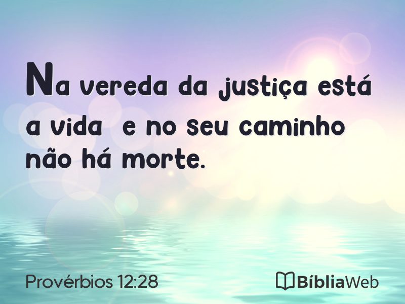 Provérbios 12:28 em imagem para compartilhar