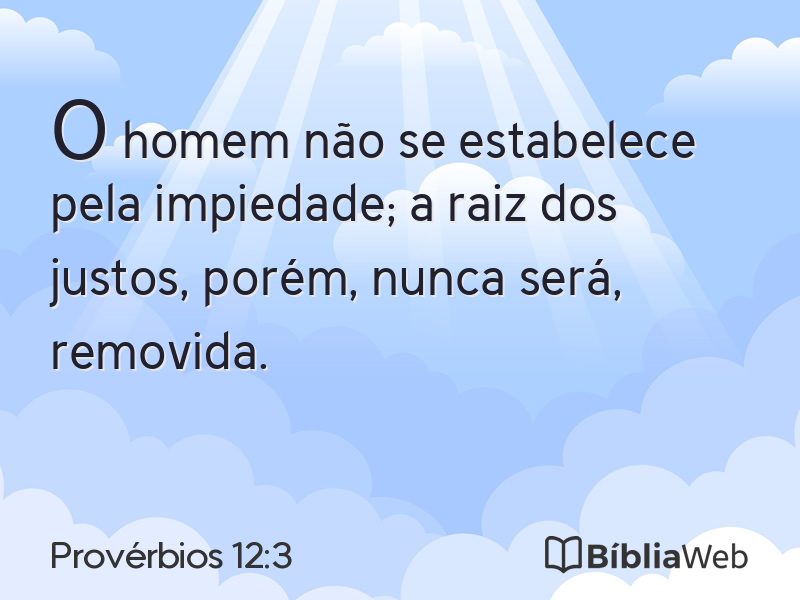 Provérbios 12:3 em imagem para compartilhar