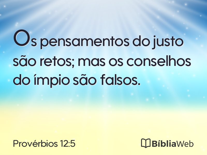 Provérbios 12:5 em imagem para compartilhar