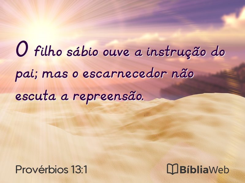 Provérbios 13:1 em imagem para compartilhar