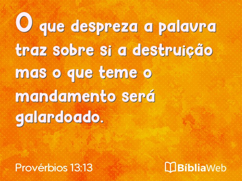 Provérbios 13:13 em imagem para compartilhar