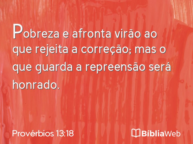 Provérbios 13:18 em imagem para compartilhar