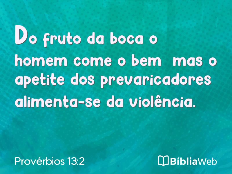 Provérbios 13:2 em imagem para compartilhar