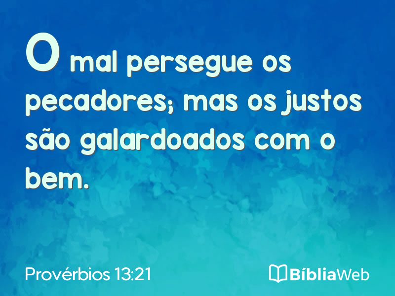 Provérbios 13:21 em imagem para compartilhar